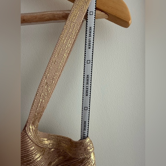 Herve Leger Gold Dress - size medium, gorgeous - Picture 5 of 14